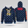 Louis Vuitton Mickey Mouse Blue Pattern Pullover Hoodie