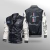 Ford Mustang Black White Leather Bomber Jacket