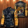 Gucci Tiger Black Yellow Leather Bomber Jacket