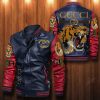 Gucci Tiger Navy Blue Red Leather Bomber Jacket