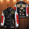 Gucci Mickey Black White Leather Bomber Jacket