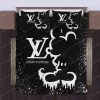Louis Vuitton Black Mickey Mouse Bedding Set