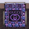 Gucci Pattern Violet Skull Bedding Set