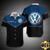 Volkswagen Blue Black Hawaiian Shirt