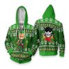 ONE PIECE Roronoa Zoro Knitted Ugly Christmas Zip Up Hoodie