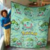 POKEMON Bulbasaur Character Quilt Blanket
