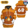 POKEMON Charizard Custom Name Number Sport Style Zip Up Hoodie