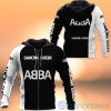 ABBA Black White Zip Up Hoodie