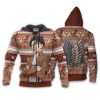 ATTACK ON TITAN Levi Ackerman Brown Ugly Christmas Zip Up Hoodie
