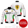 Ferrari Custom Name 90 Years White Bomber Jacket