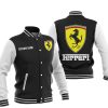 Ferrari Custom Name Black White Baseball Jacket