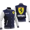 Ferrari Custom Name Blue White Baseball Jacket
