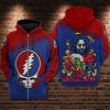 Grateful Dead Red Blue Zip Up Hoodie