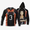 HAIKYU Asahi Azumane Black Zip Up Hoodie