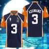 HAIKYU Asahi Azumane Navy Orange Polo Shirt