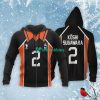 HAIKYU Koshi Sugawara Black Zip Up Hoodie
