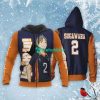 HAIKYU Koshi Sugawara Number 2 Zip Up Hoodie