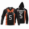 HAIKYU Ryūnosuke Tanaka Black Orange Pullover Hoodie