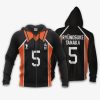 HAIKYU Ryūnosuke Tanaka Black Orange Zip Up Hoodie