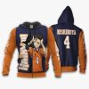 HAIKYU Yu Nishinoya Number 4 Zip Up Hoodie