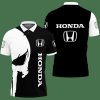 Honda Black White Skull Polo Shirt