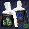 Iron Maiden Black White Death Zip Up Hoodie