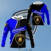 Lamborghini Blue Black Zip Up Hoodie