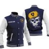 Lamborghini Custom Name Skull Blue White Baseball Jacket