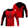 Linkin Park Red Black Zip Up Hoodie