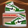 Lotus Custom Name Green White Air Jordan 1 High Sneakers