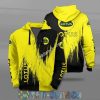 Lotus Yellow Black Zip Up Hoodie