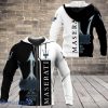 Maserati Custom Text Big Logo Zip Up Hoodie