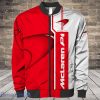 McLaren Custom Text Red White Bomber Jacket