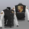 Porsche Black White Baseball Jacket