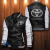 Toyota Land Cruiser Black White Leather Bomber Jacket