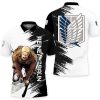 ATTACK ON TITAN Reiner Braun Black White Polo Shirt