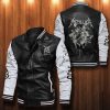 Metallica Black White Leather Bomber Jacket