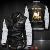 ABBA Black White Leather Bomber Jacket
