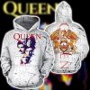 Queen Rock Band White Pullover Hoodie