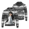 BLEACH Rukia Kuchiki Black White Ugly Christmas Pullover Hoodie