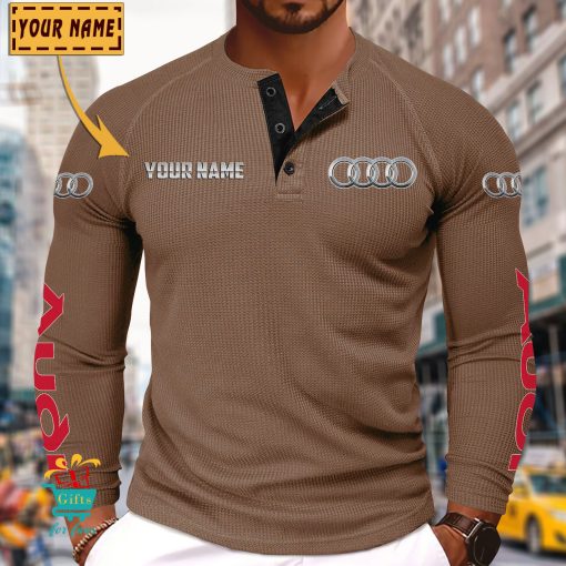 Audi Custom Name New Edition Henley Long Sleeve Shirt
