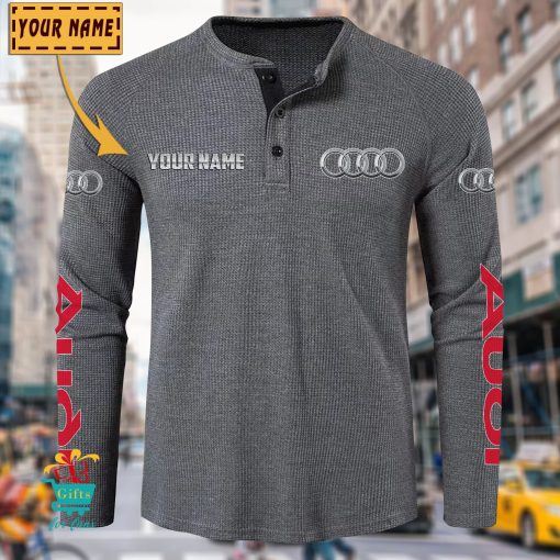Audi Custom Name New Edition Henley Long Sleeve Shirt