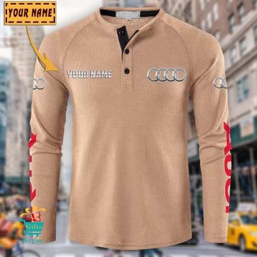 Audi Custom Name New Edition Henley Long Sleeve Shirt