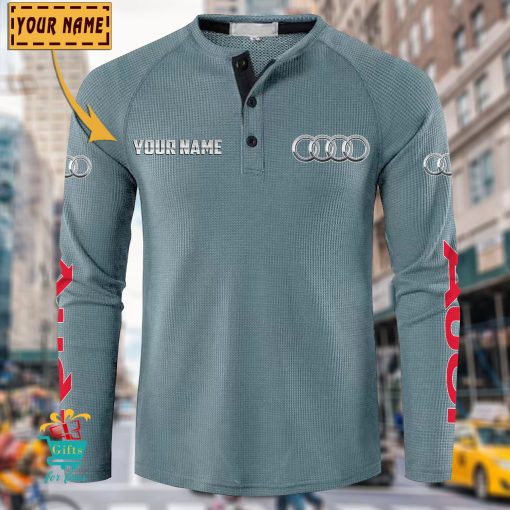 Audi Custom Name New Edition Henley Long Sleeve Shirt
