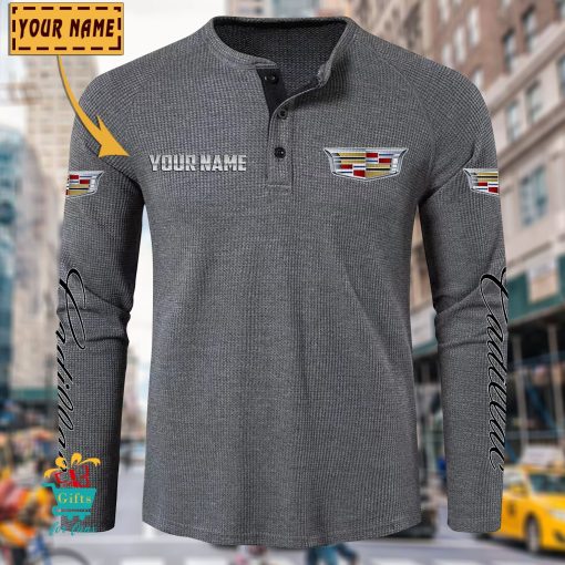 Cadillac Custom Name New Edition Henley Long Sleeve Shirt