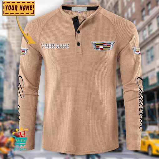 Cadillac Custom Name New Edition Henley Long Sleeve Shirt