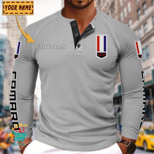 Chevrolet Camaro Custom Name New Edition Henley Long Sleeve Shirt