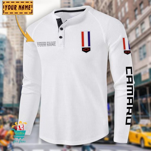 Chevrolet Camaro Custom Name New Edition Henley Long Sleeve Shirt