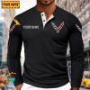Chevrolet Corvette Custom Name New Edition Henley Long Sleeve Shirt
