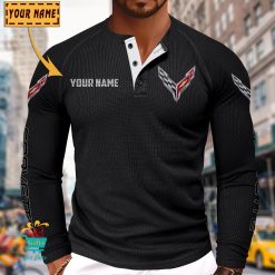 Chevrolet Corvette Custom Name New Edition Henley Long Sleeve Shirt